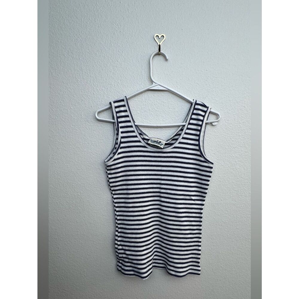 EUC Northern Reflections Blue & White Striped Tank Top - Size Small